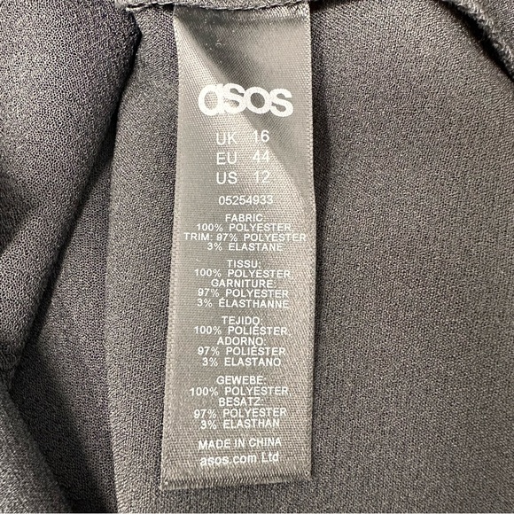 ASOS White Label NWT Tuxedo Style Dress Coat Duster Double Breasted Black Sz 12 - Picture 7 of 7